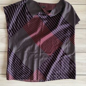Ann Taylor Striped Sleeveless Top Purple Medium NWT